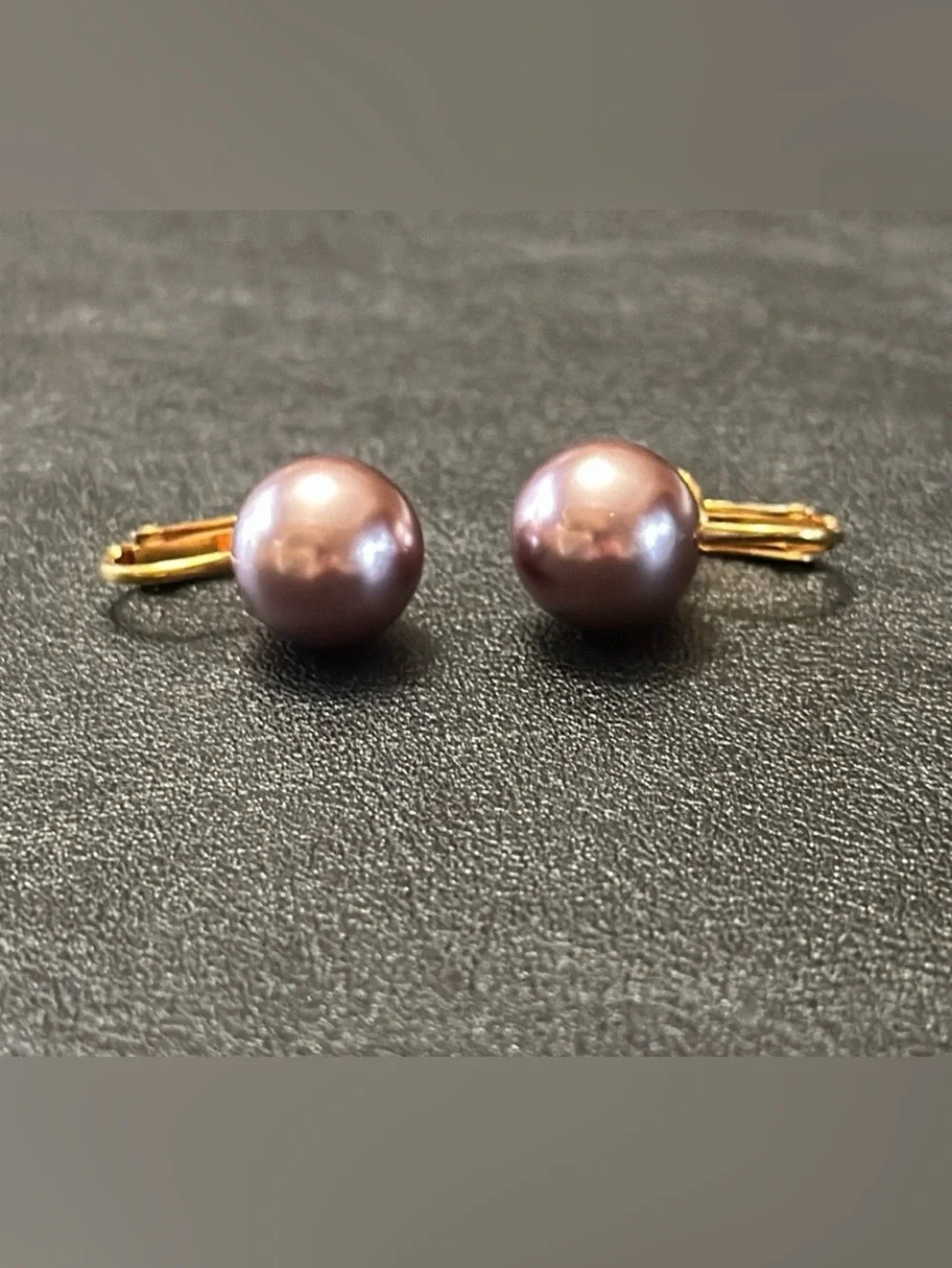 Lavender Pearl Ball Clip On Vintage Earrings